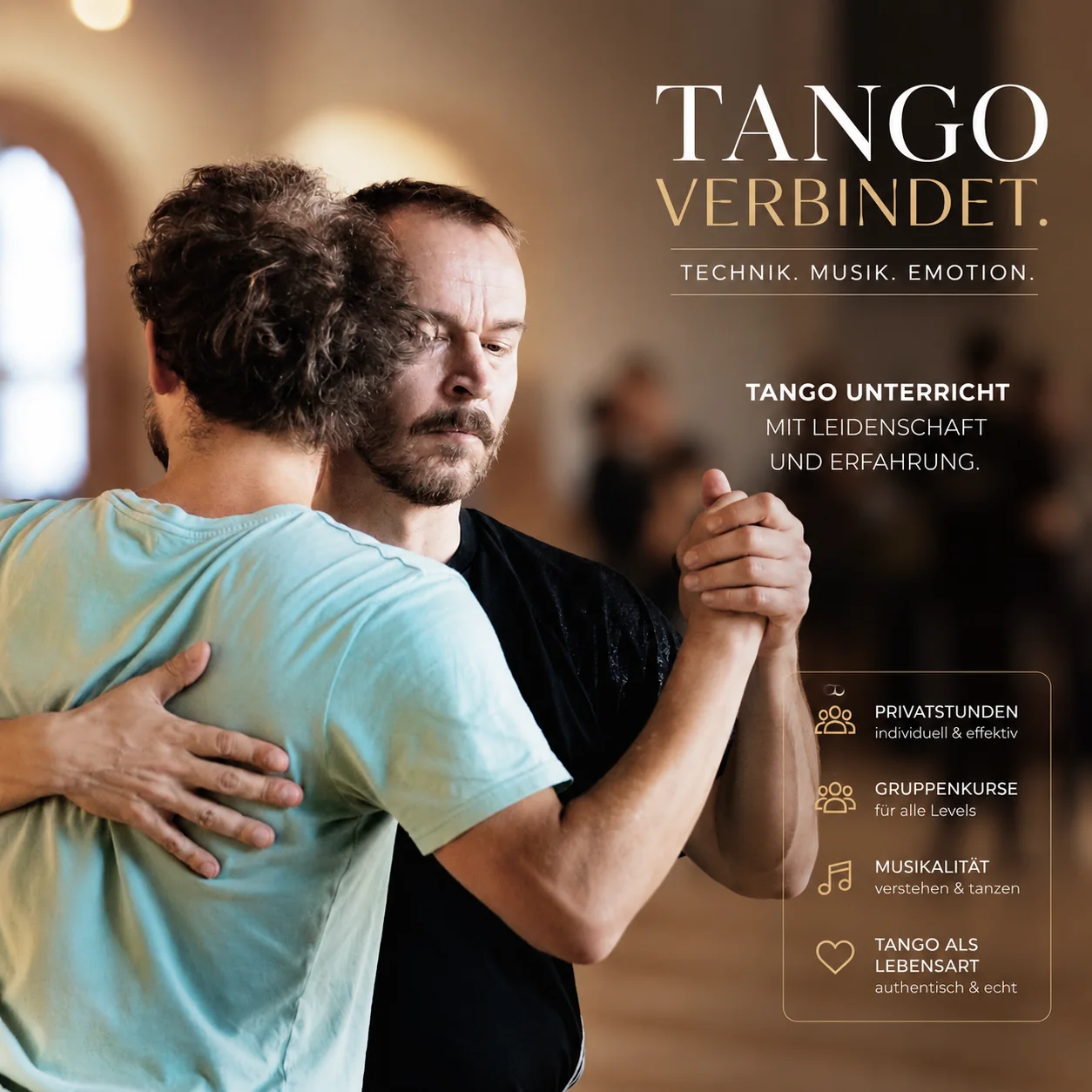 Tango Coaching mit Schwerpunkt auf Technik, Musik und Verbindung.